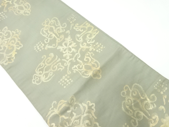 アンティーク　抽象花模様織出し袋帯（材料）